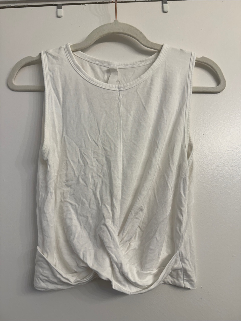 ALO Yoga White Twist-Front Tank